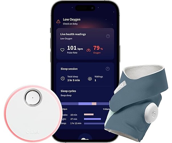 Owlet Dream Sock Smart Baby Monitor, Better Sleep for Baby and You