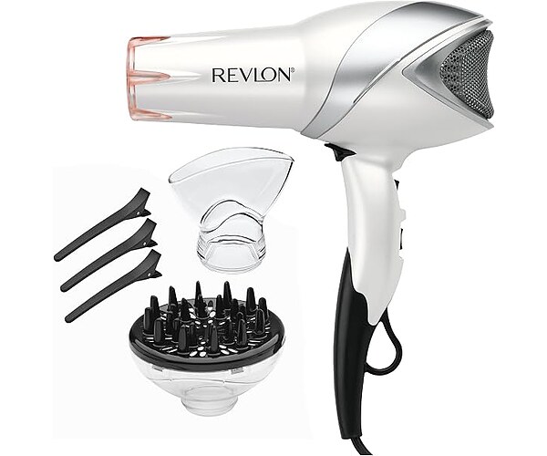 REVLON Infrared Ionic Hair Dryer with Diffuser and Concentrator, White