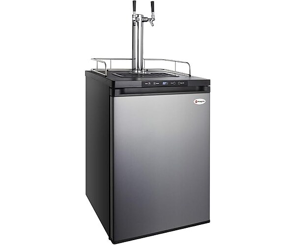 Kegco Home Brew Keg Dispenser, Stainless Steel, 2 Tap