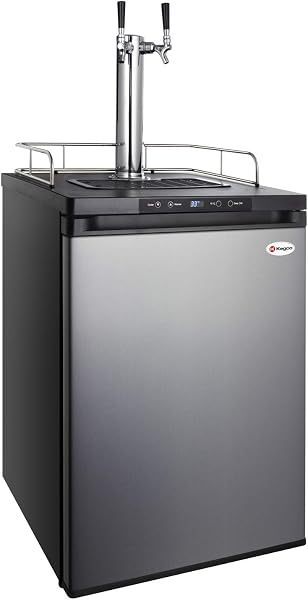 Kegco Home Brew Keg Dispenser, Stainless Steel, 2 Tap
