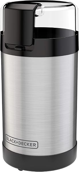 BLACK+DECKER One Touch Coffee Grinder, 2/3 Cup Coffee Bean Capacity, Spice Grinder