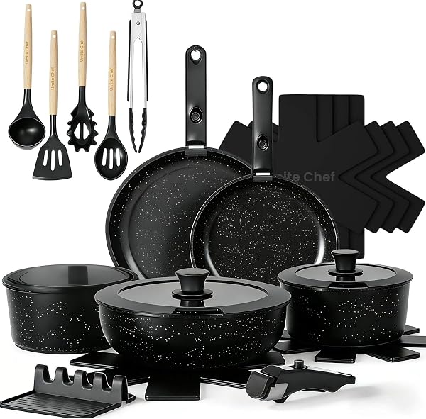 Umite Chef 21Pcs Nonstick Ceramic Cookware Set with...