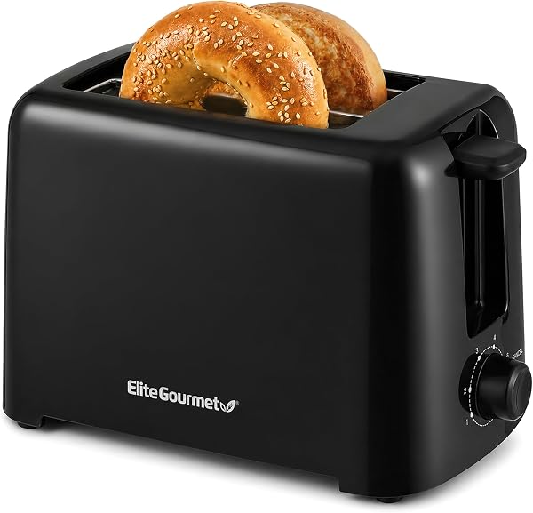 Elite Gourmet 2-Slice Cool-Touch Toaster, 1.25 Inch Extra-Wide Slots, 6 Shades