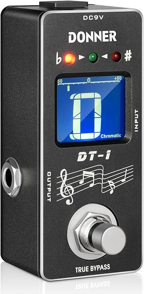 Donner Tuner Pedal, Dt-1 Chromatic Guitar Tuner with Pitch Indicator