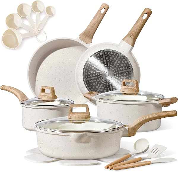 CAROTE 20pcs Nonstick Cookware Set