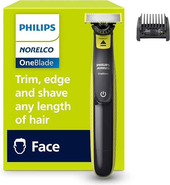 Philips Norelco OneBlade 360 Hybrid Face Trimmer and Shaver, 5 Length Comb