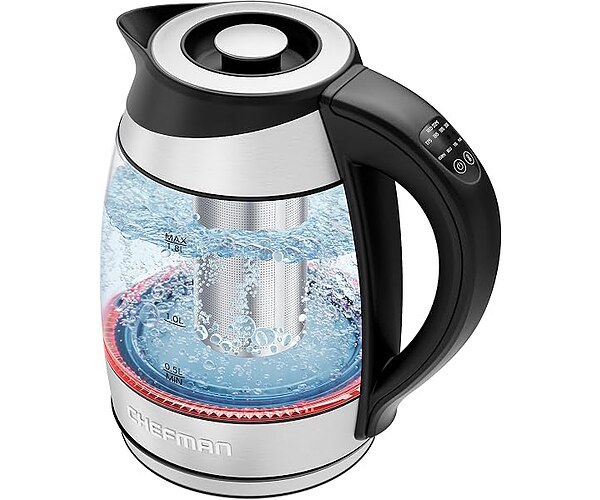 Chefman Electric Kettle with Temperature Control, 5 Presets LED Indicator Lights, Removable Tea Infuser