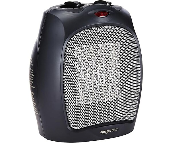 Amazon Basics Ceramic Space Heater, 1500W, Portable, Black