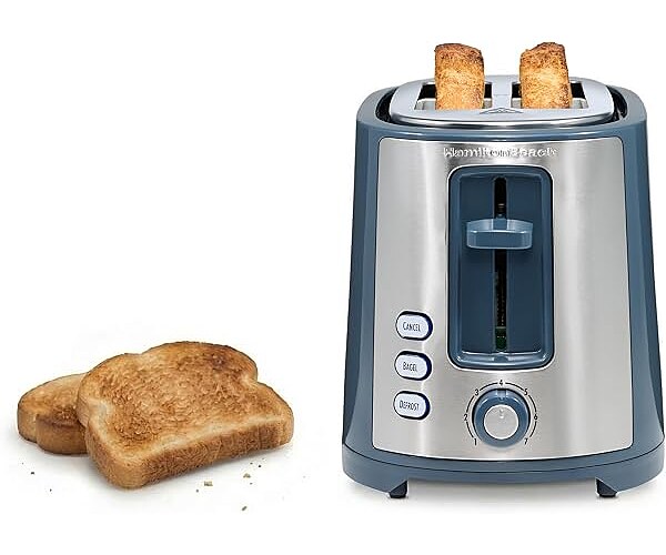 Hamilton Beach Extra-Wide Slot 2 Slice Toaster with Bagel and Defrost Buttons