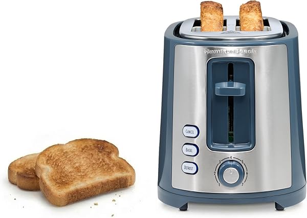 Hamilton Beach Extra-Wide Slot 2 Slice Toaster with Bagel and Defrost Buttons