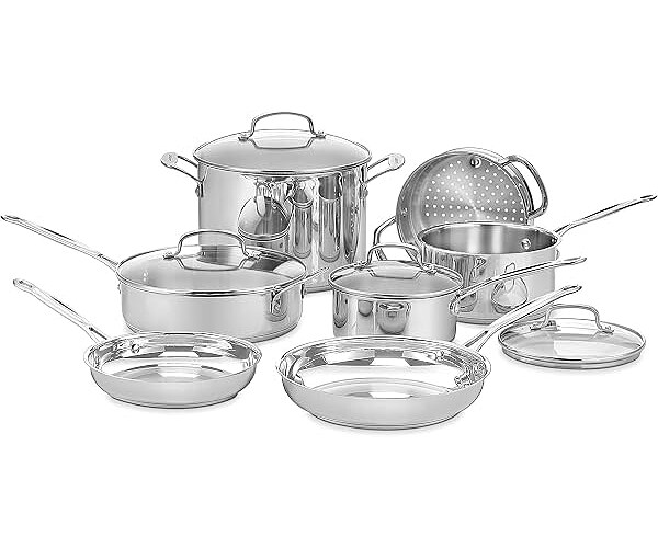 Cuisinart Chef's Classic Stainless Steel 11 pc Pots and Pans Set, 77-11G