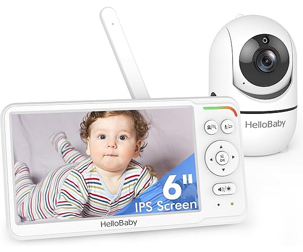 HelloBaby 6 Inch No WiFi Video Baby Monitor with Camera and Audio, 30H Battery