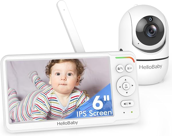 HelloBaby 6 Inch No WiFi Video Baby Monitor with Camera and Audio, 30H Battery
