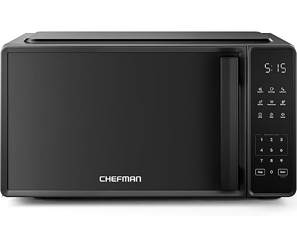 Chefman Countertop Microwave Oven 0.7 Cu. Ft., 700 Watts, 10 Power Levels, Black