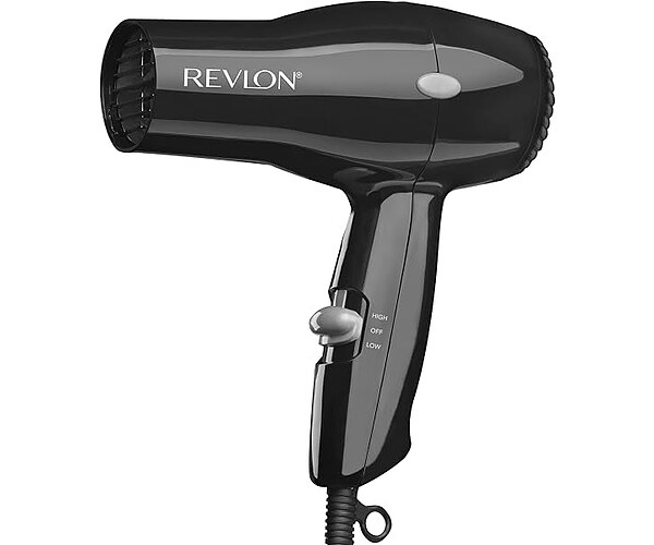 Revlon Compact Hair Dryer, 1875W Lightweight Travel Dryer, Black
