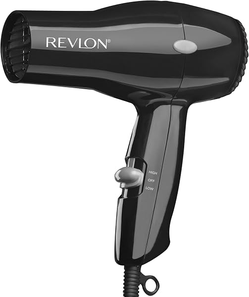 Revlon Compact Hair Dryer, 1875W Lightweight Travel Dryer, Black